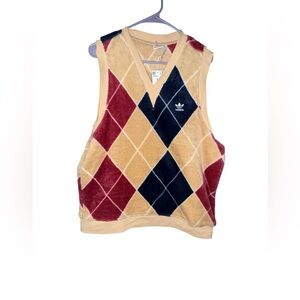 NEW Fluffy Adidas Argyle Vest